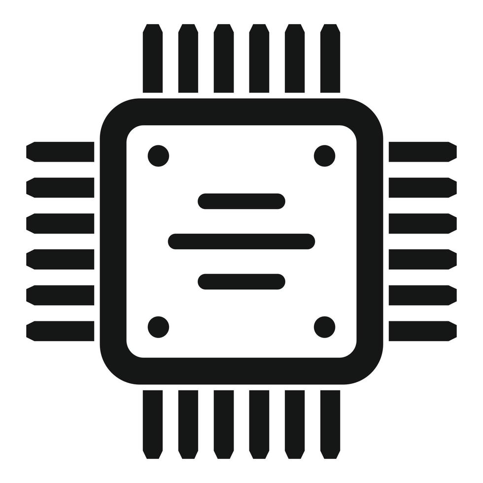 vector simple del icono de la cpu de la computadora. chip de circuito
