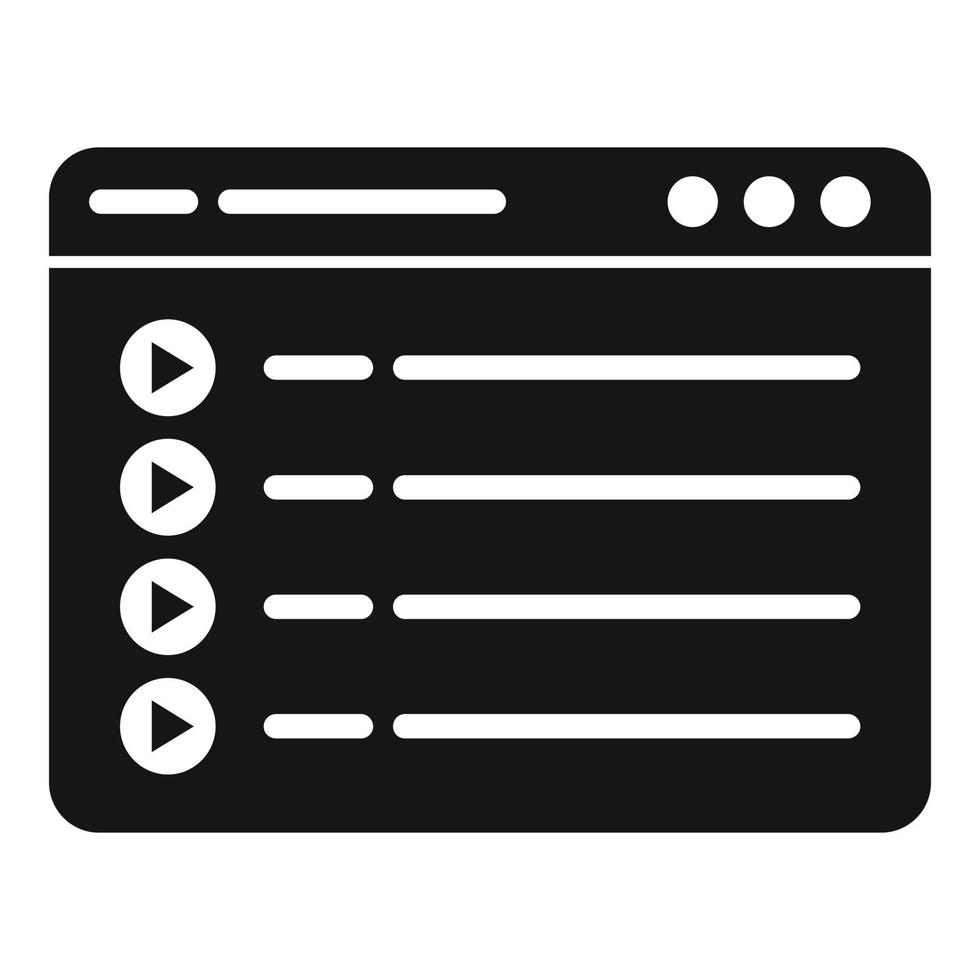 Web online playlist icon simple vector. Music song list vector