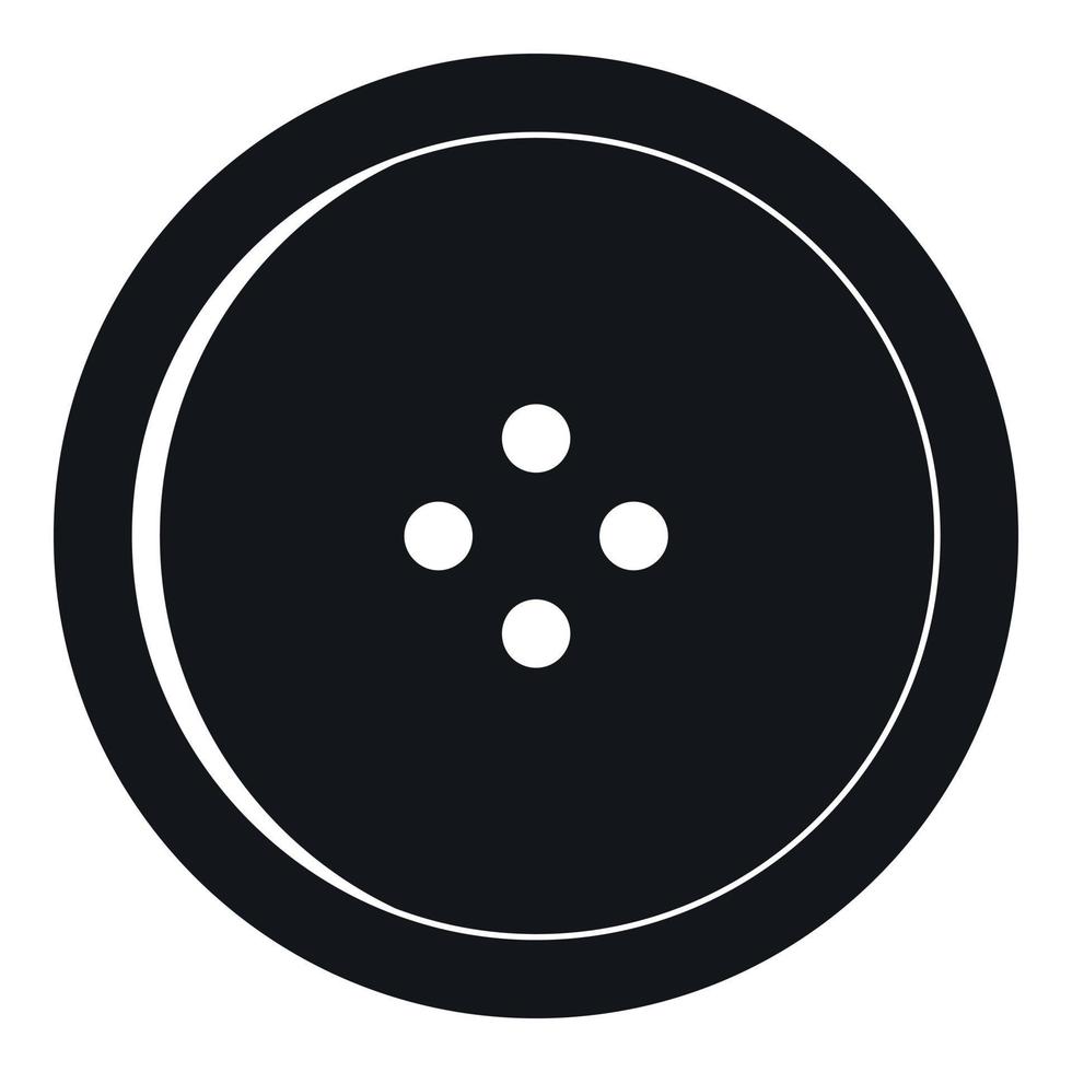 Round sewing button icon, simple style vector