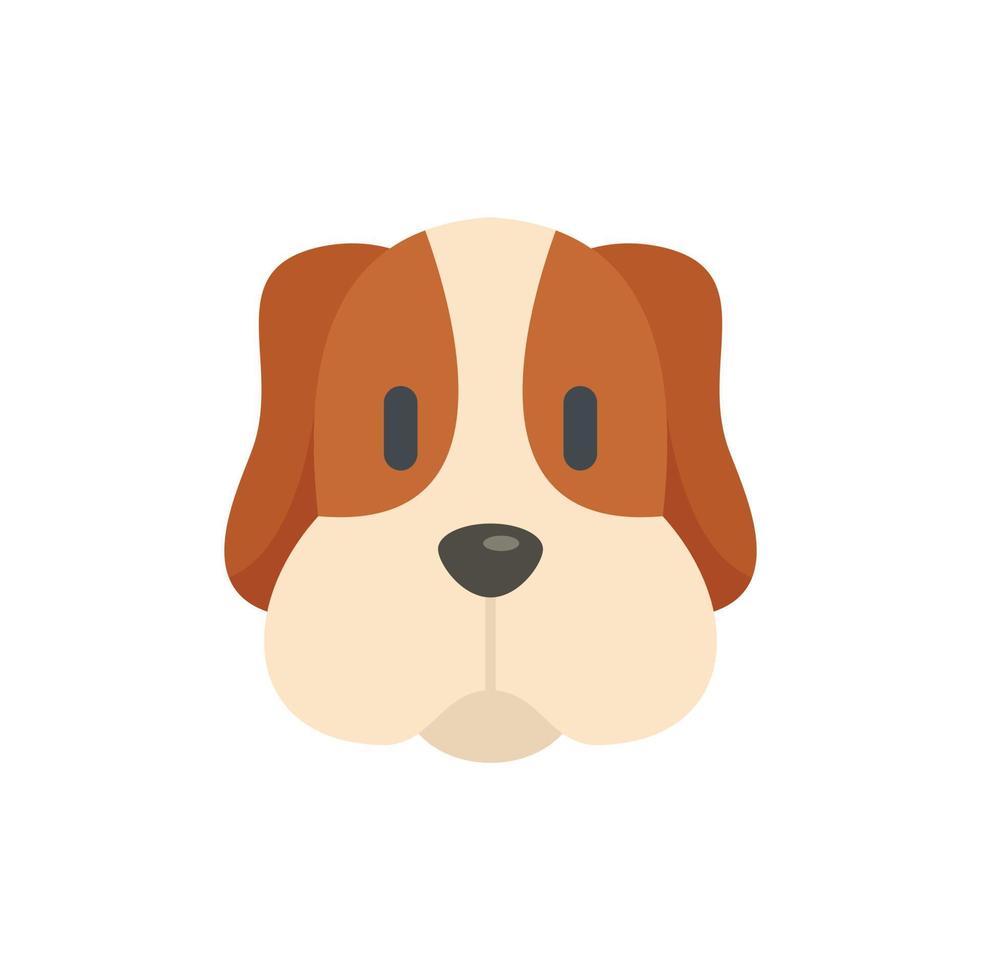 perro, cabeza, icono, plano, aislado, vector