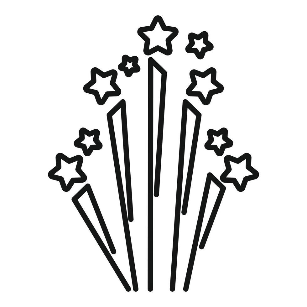 Display firework icon outline vector. Carnival event vector