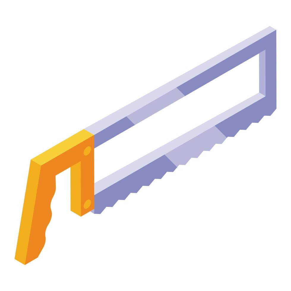 Metal saw icon isometric vector. Wall repair vector