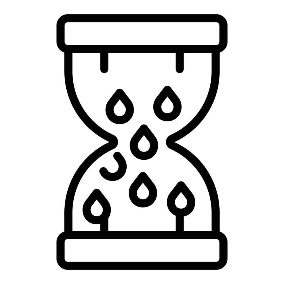 vector de contorno de icono de reloj de arena de menopausia. hormona de la mujer