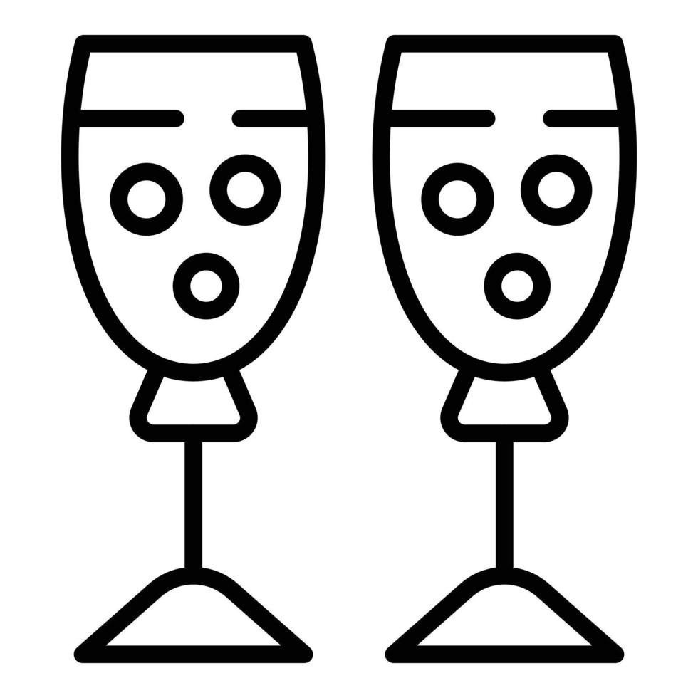 Wedding champagne glasses icon outline vector. Event service vector