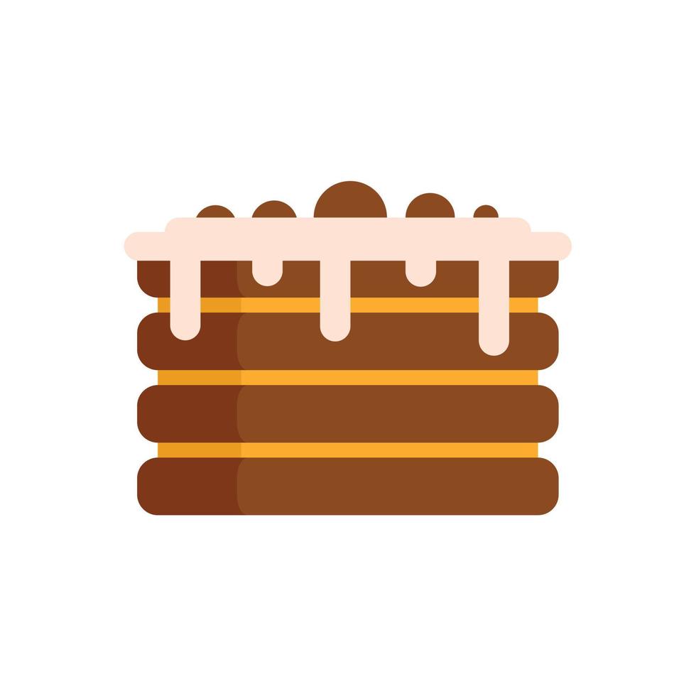 crema dulce pastel icono plano aislado vector