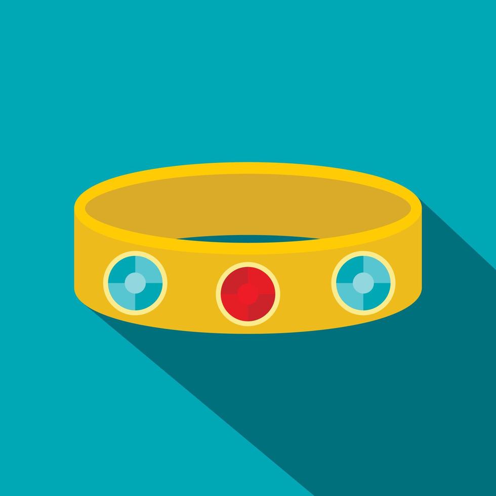Vintage gold bangle icon, flat style vector