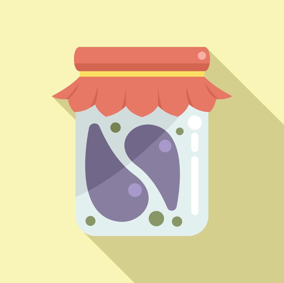 Vegetable jar icon flat vector. Pickle food vector