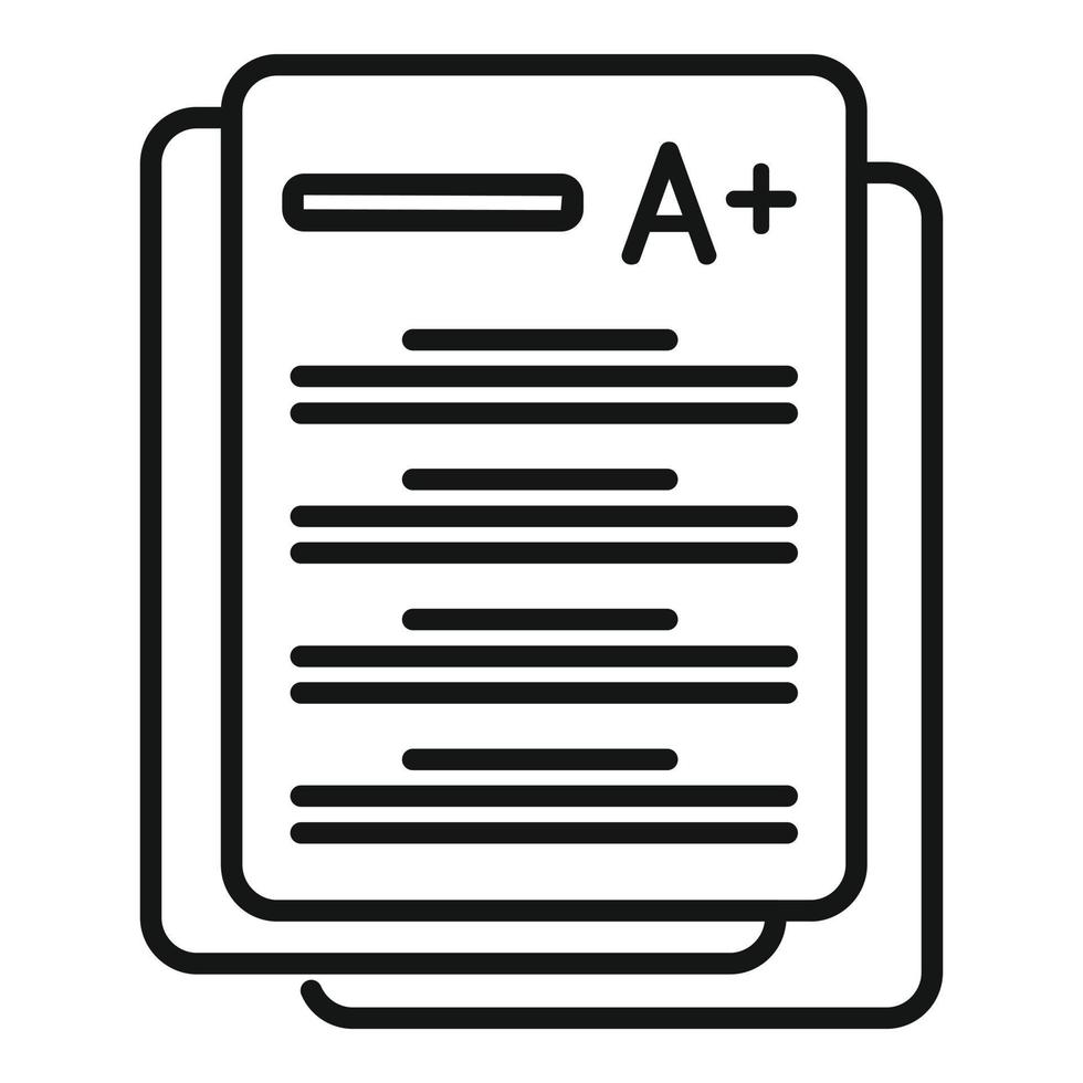 Best school test icon outline vector. Paper check vector