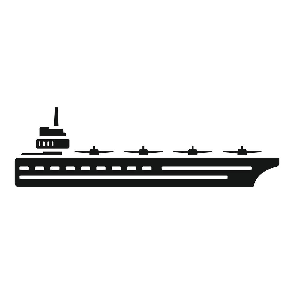 icono de portaaviones de guerra vector simple. barco de la Armada