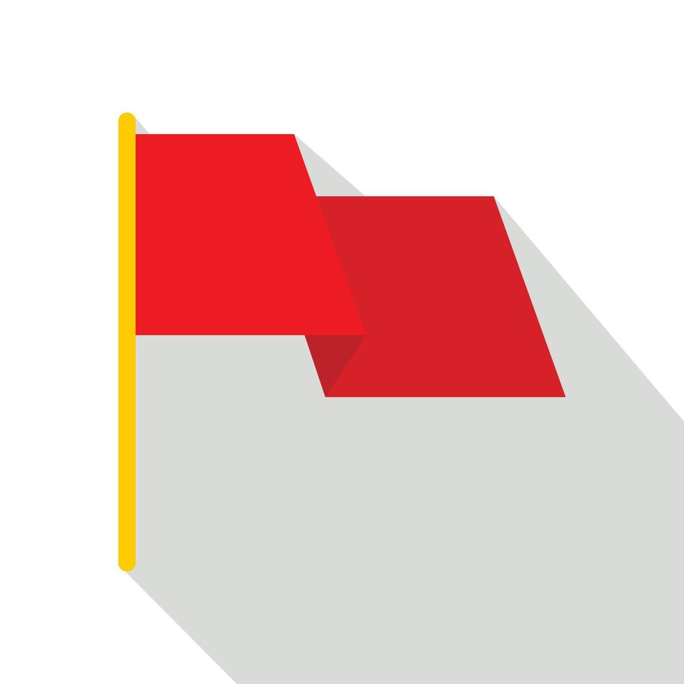 Red flag icon, flat style vector