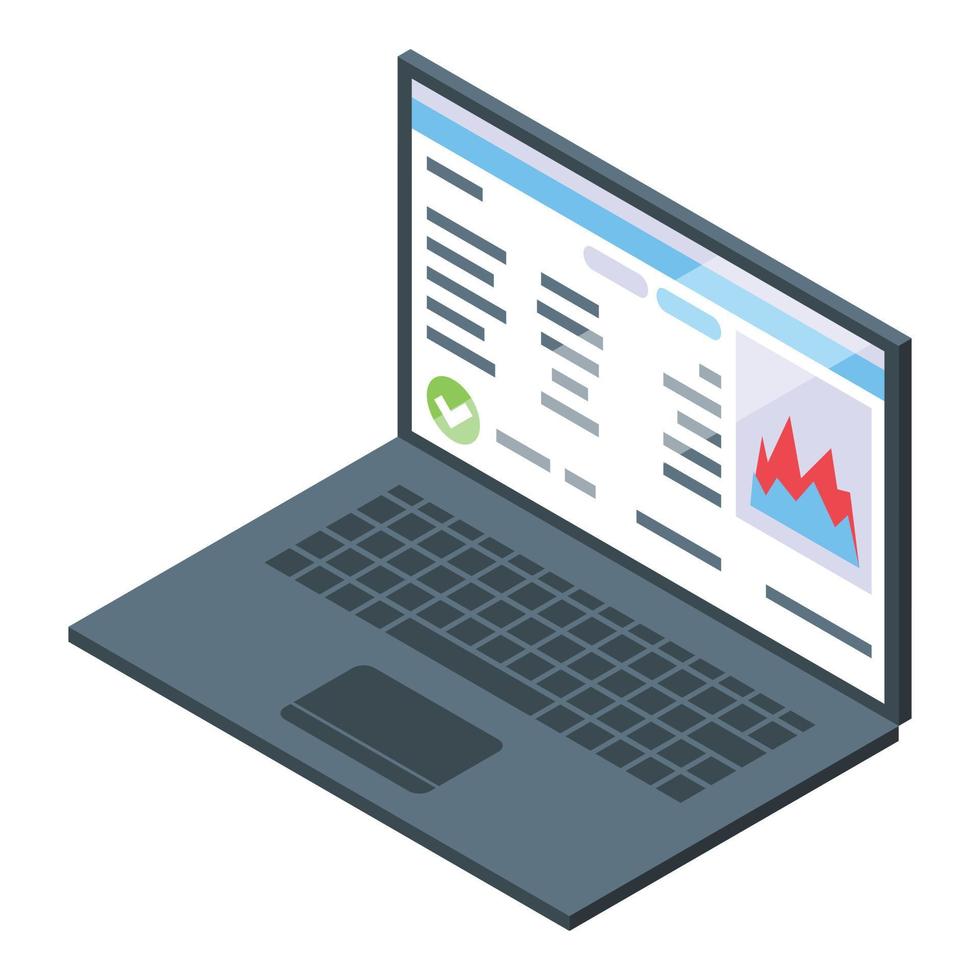 Laptop passport icon isometric vector. Vaccine travel vector