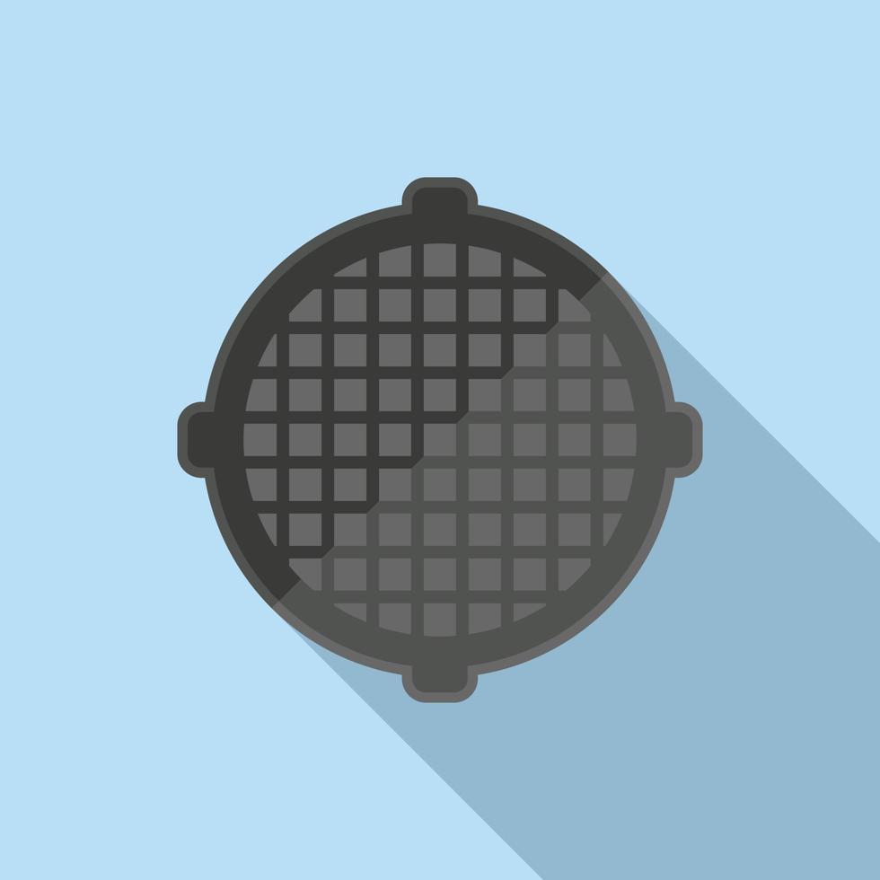 Industrial manhole icon flat vector. Road city vector