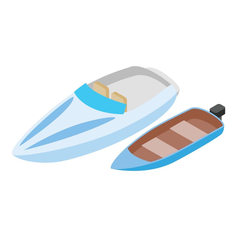 Motor boat icon isometric vector. New modern different speedboat icon vector
