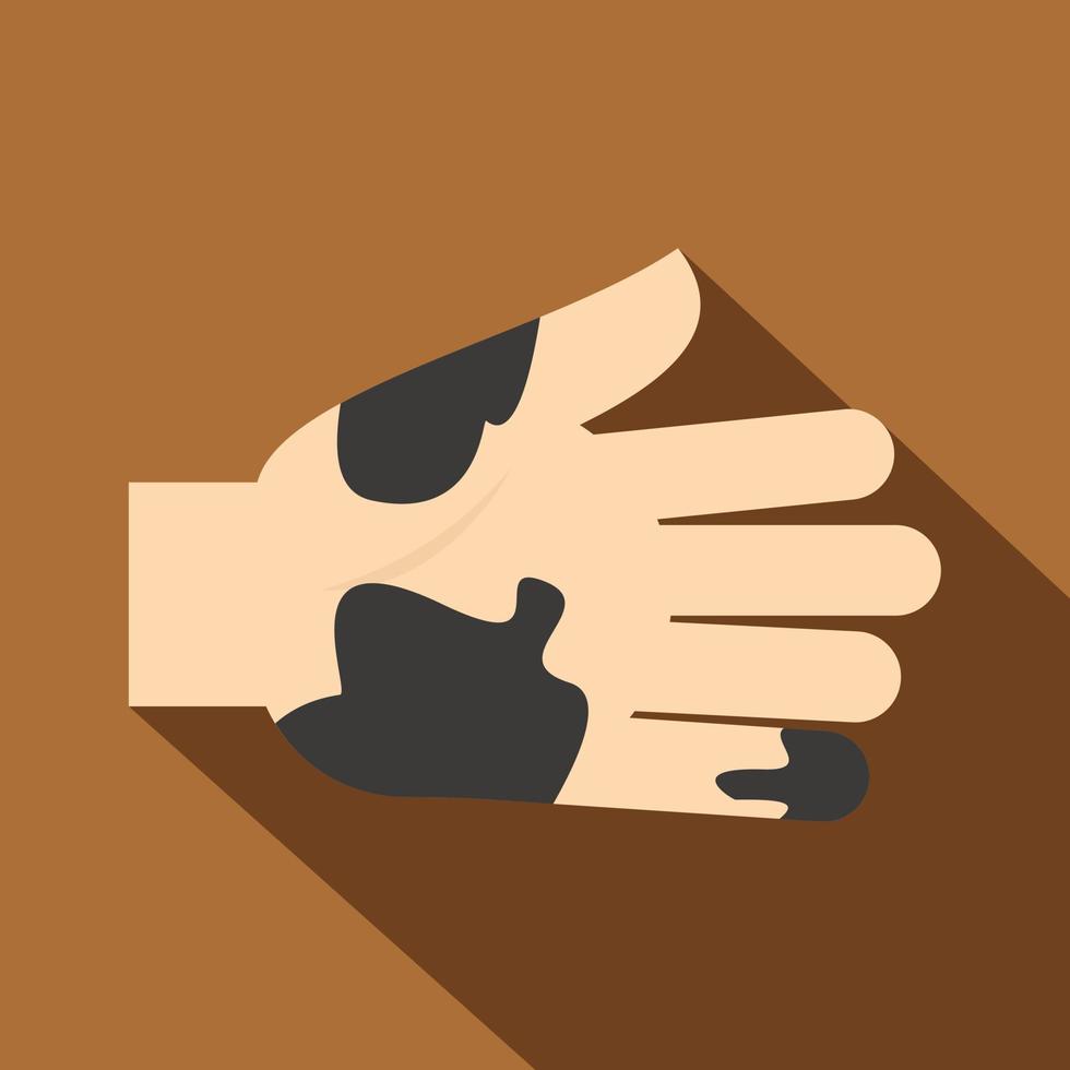 Hand with dirty stains icon, flat style vector