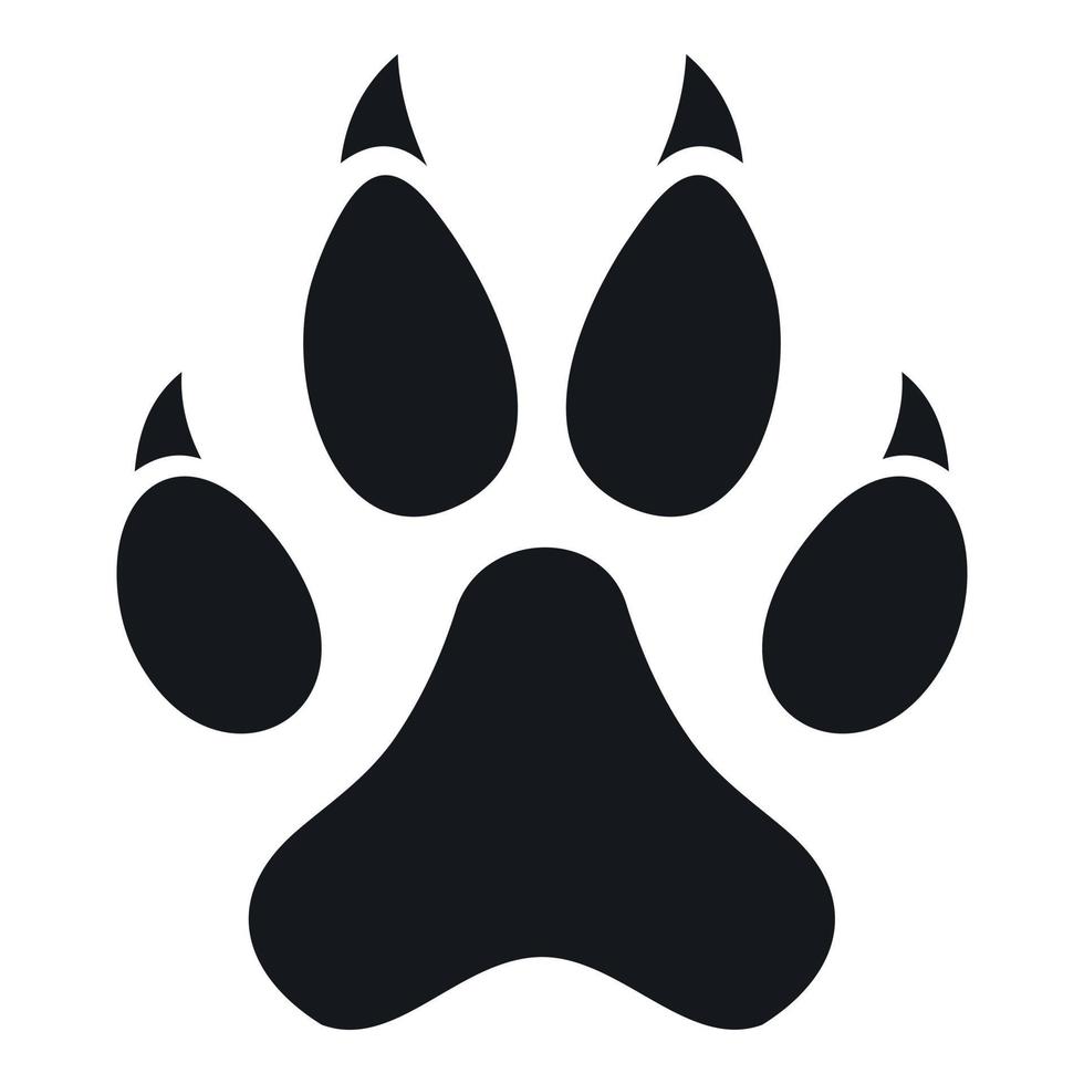 Cat paw icon, simple style vector