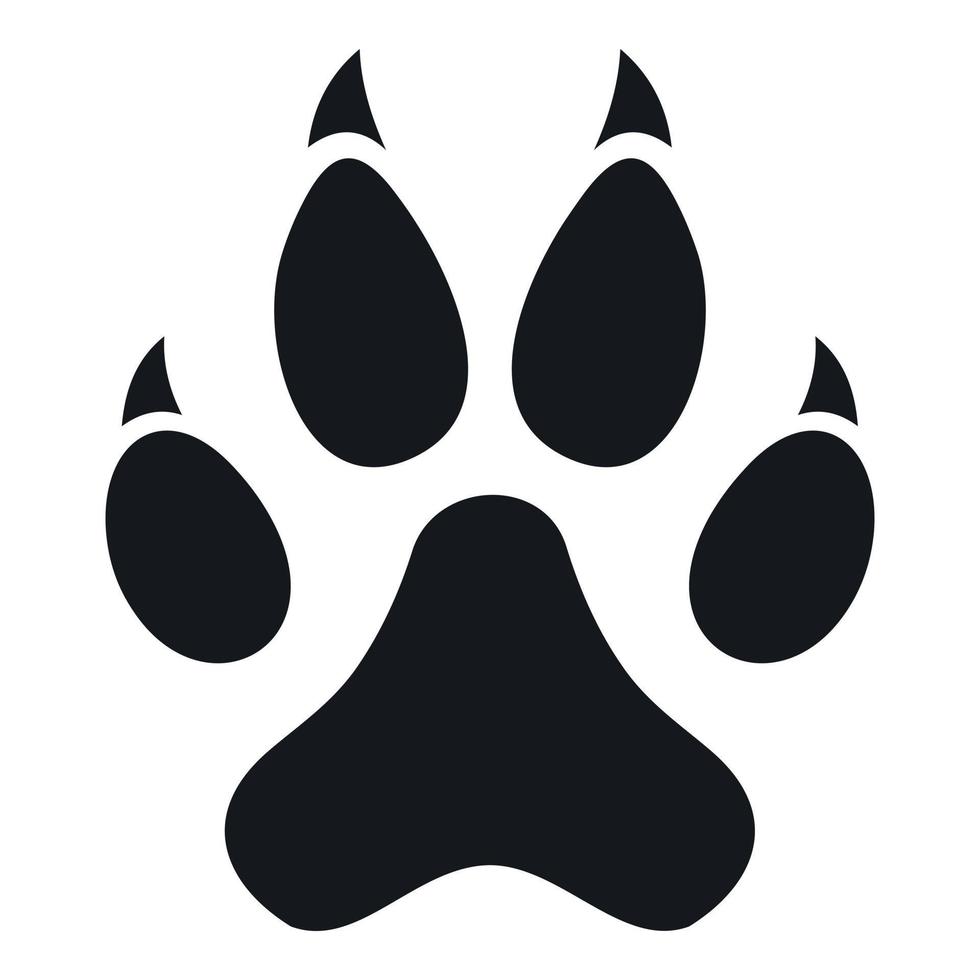 Cat paw icon, simple style vector