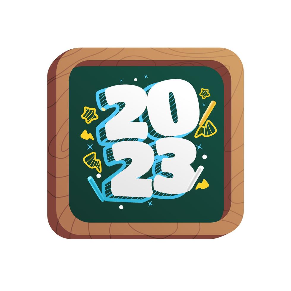 2023 illustration text on blackboard vector