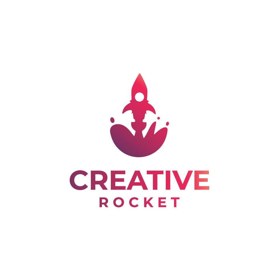 diseño de logotipo de cohete creativo, logotipo de jet, diseño de cohete volador, concepto de cohete degradado, diseño de líquido de cohete vector