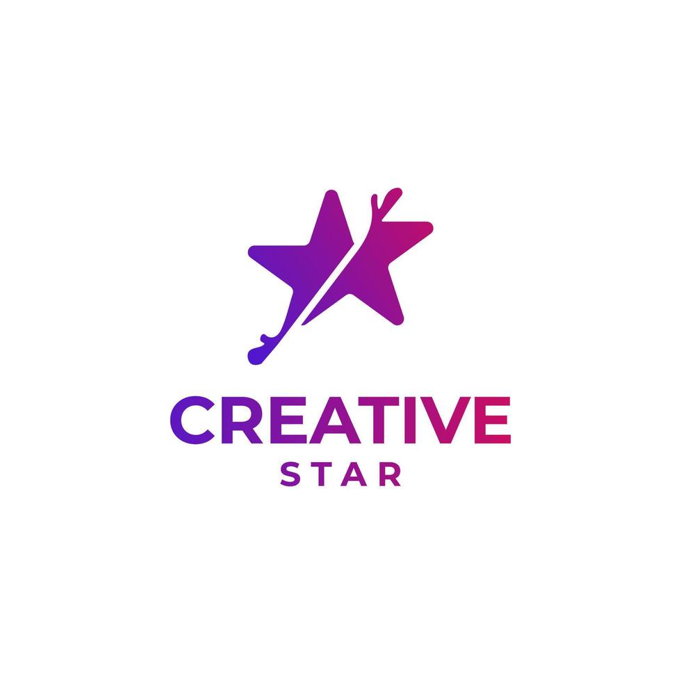 Creative star logo, abstract star design, gradient star logo concept, colorful star design, space design, astronomy logo concept vector