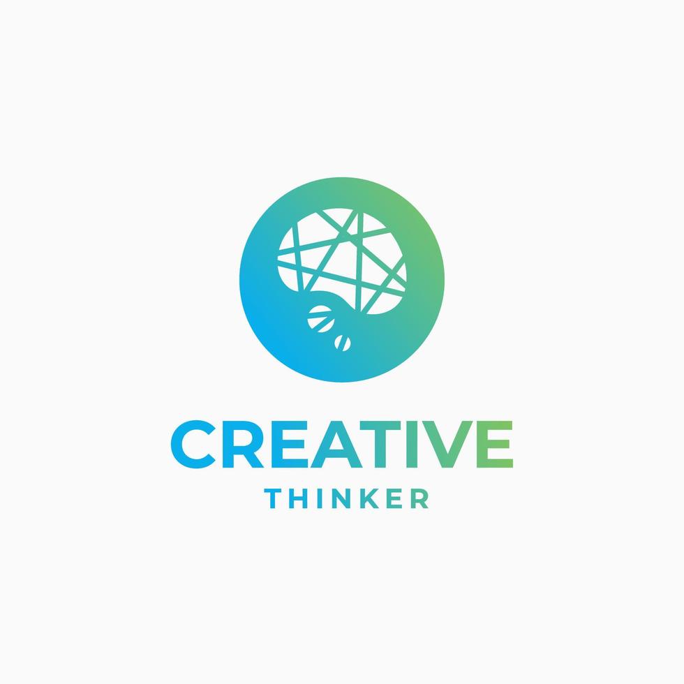 Creative thinker logo, brain logo, smart design, futuristic brain, brain creativity design vector