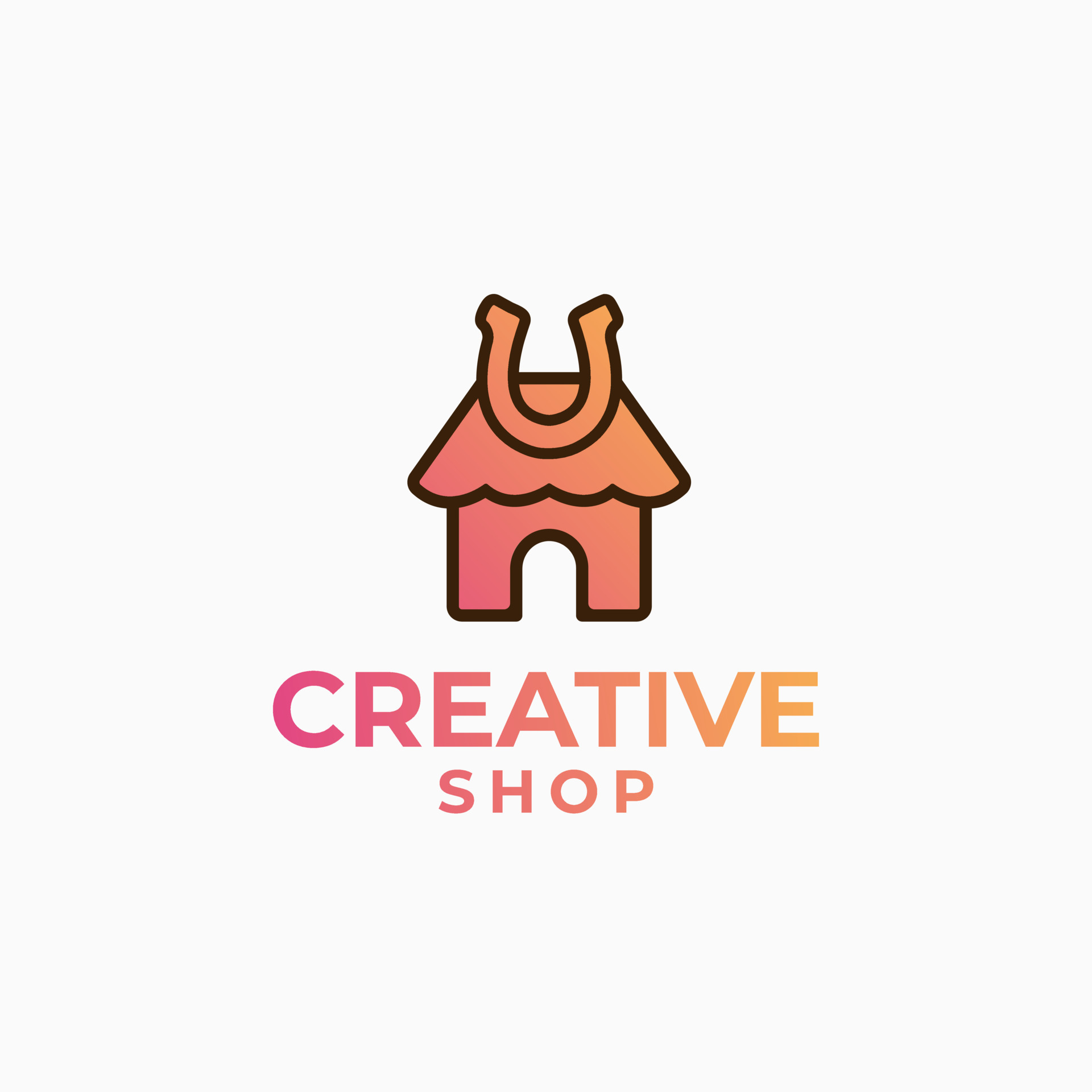 Creative shop logo, deal logo design, commerce design concept, house
