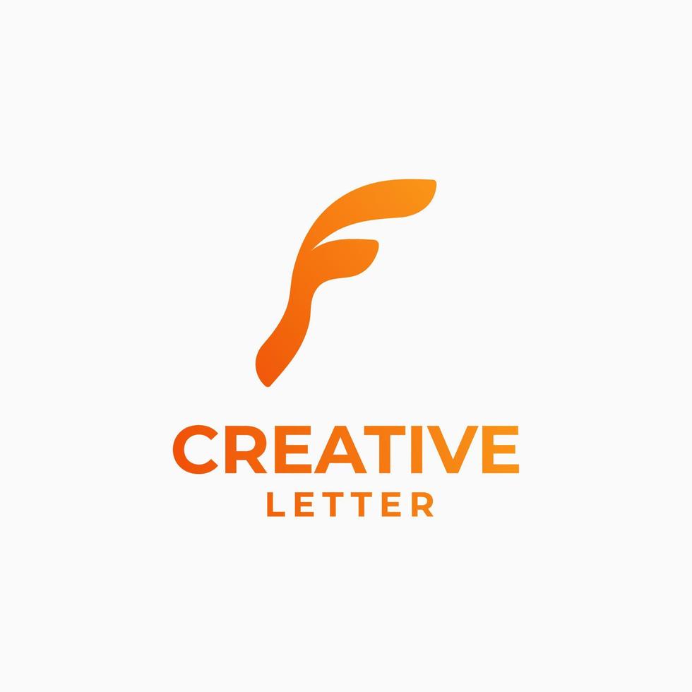 Creative letter logo, alphabet design, letter f design, geometric alphabet logo, letter gradient logo vector