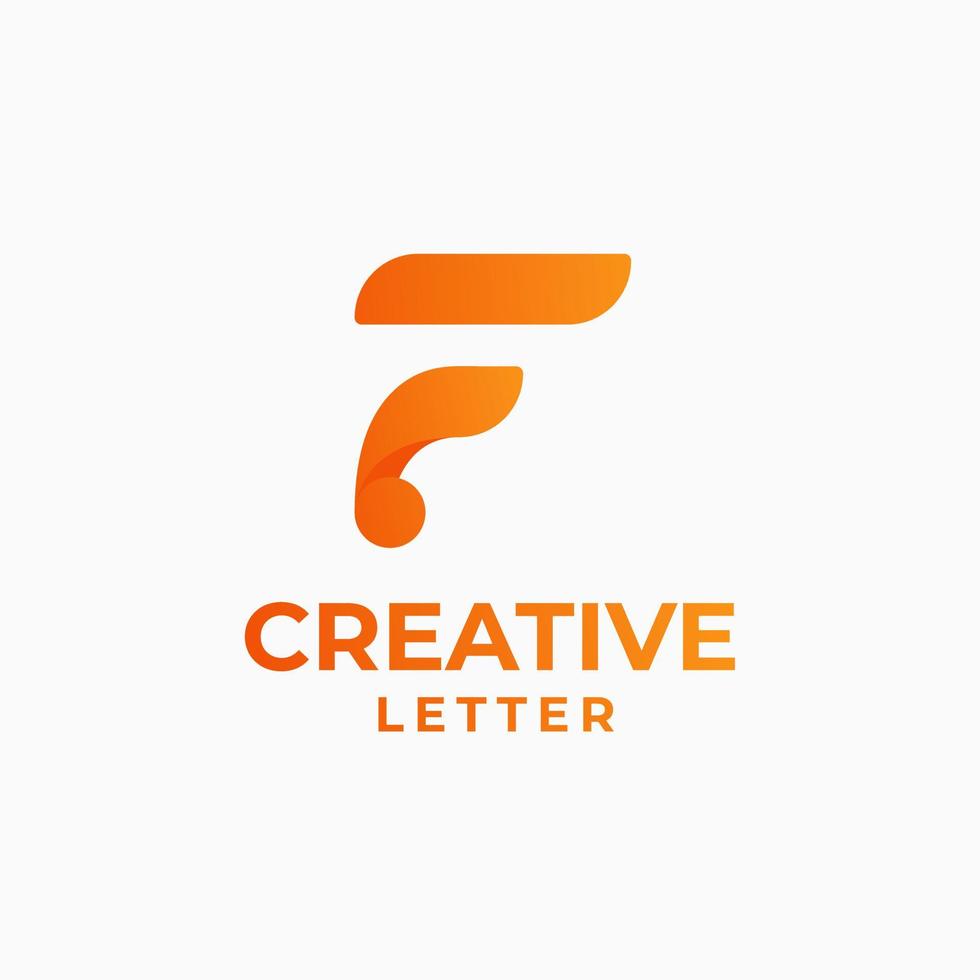 Creative letter logo, alphabet design, letter f design, geometric alphabet logo, letter gradient logo vector