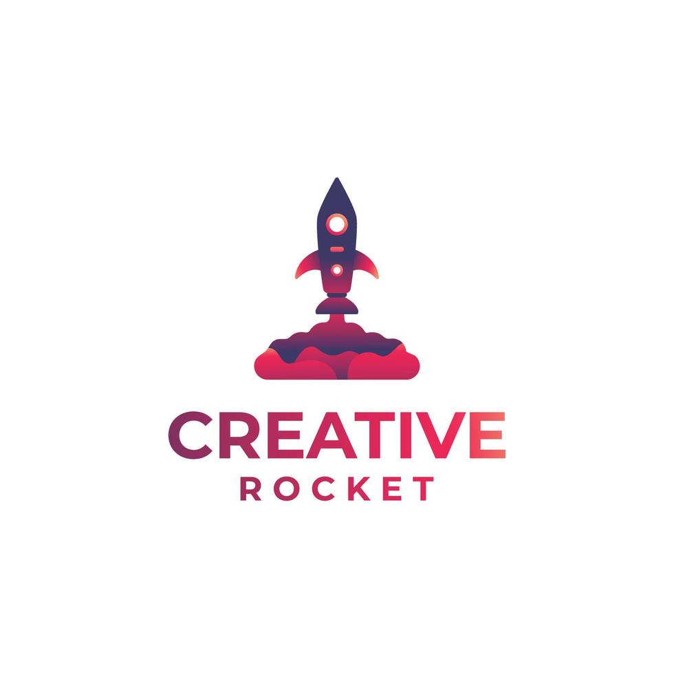 Creative rocket logo design, jet logo, flying rocket design, gradient rocket concept, rocket liquid design vector