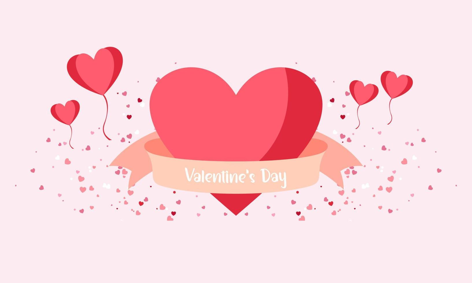 Valentines day background with heart shaped balloons illustration vector