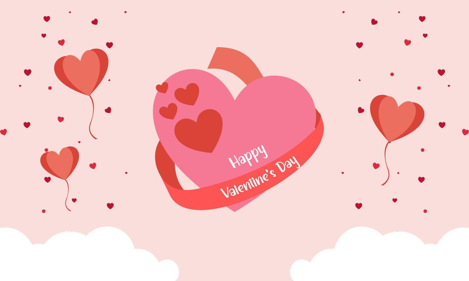 Valentines day background with heart shaped balloons illustration vector