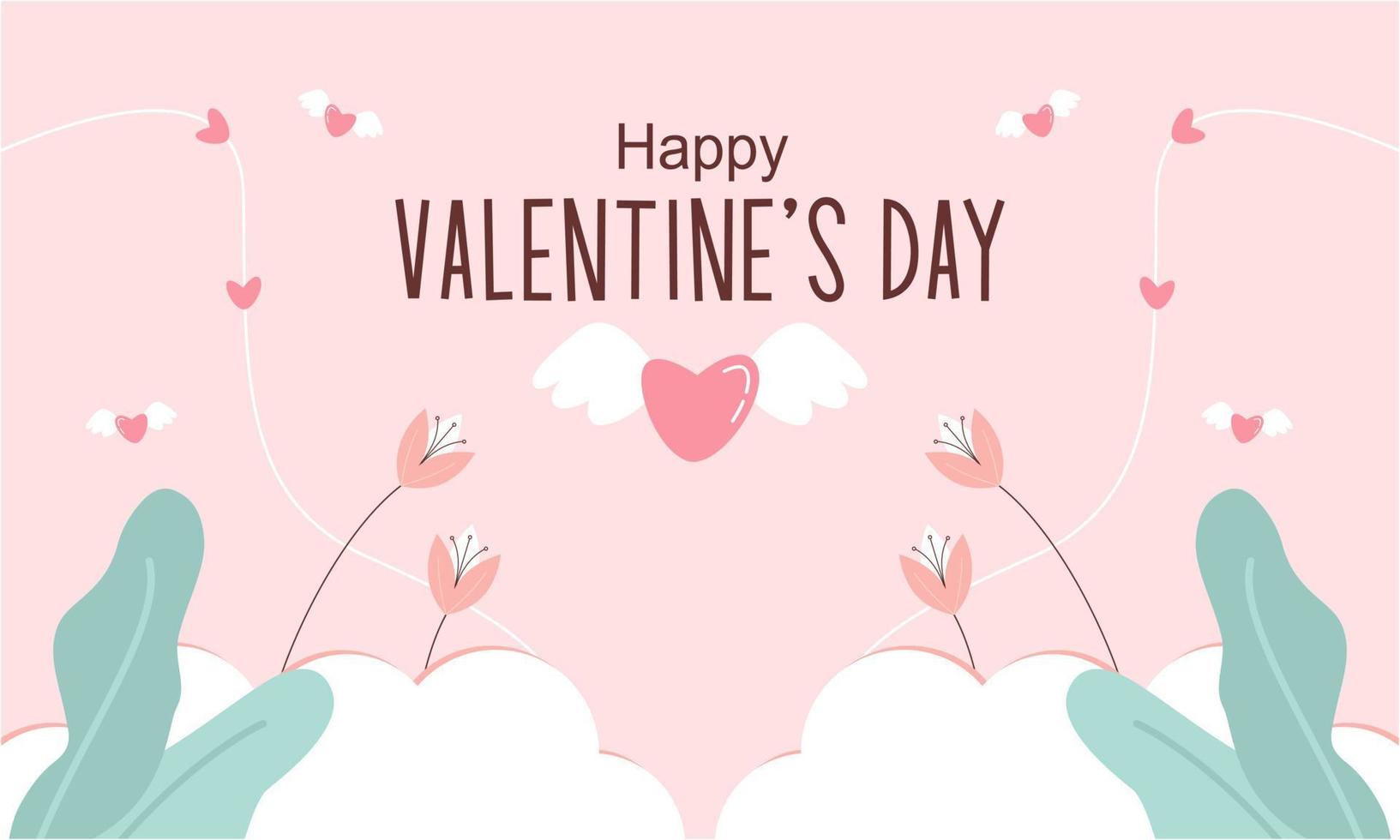 Valentines day background with heart shaped balloons illustration vector