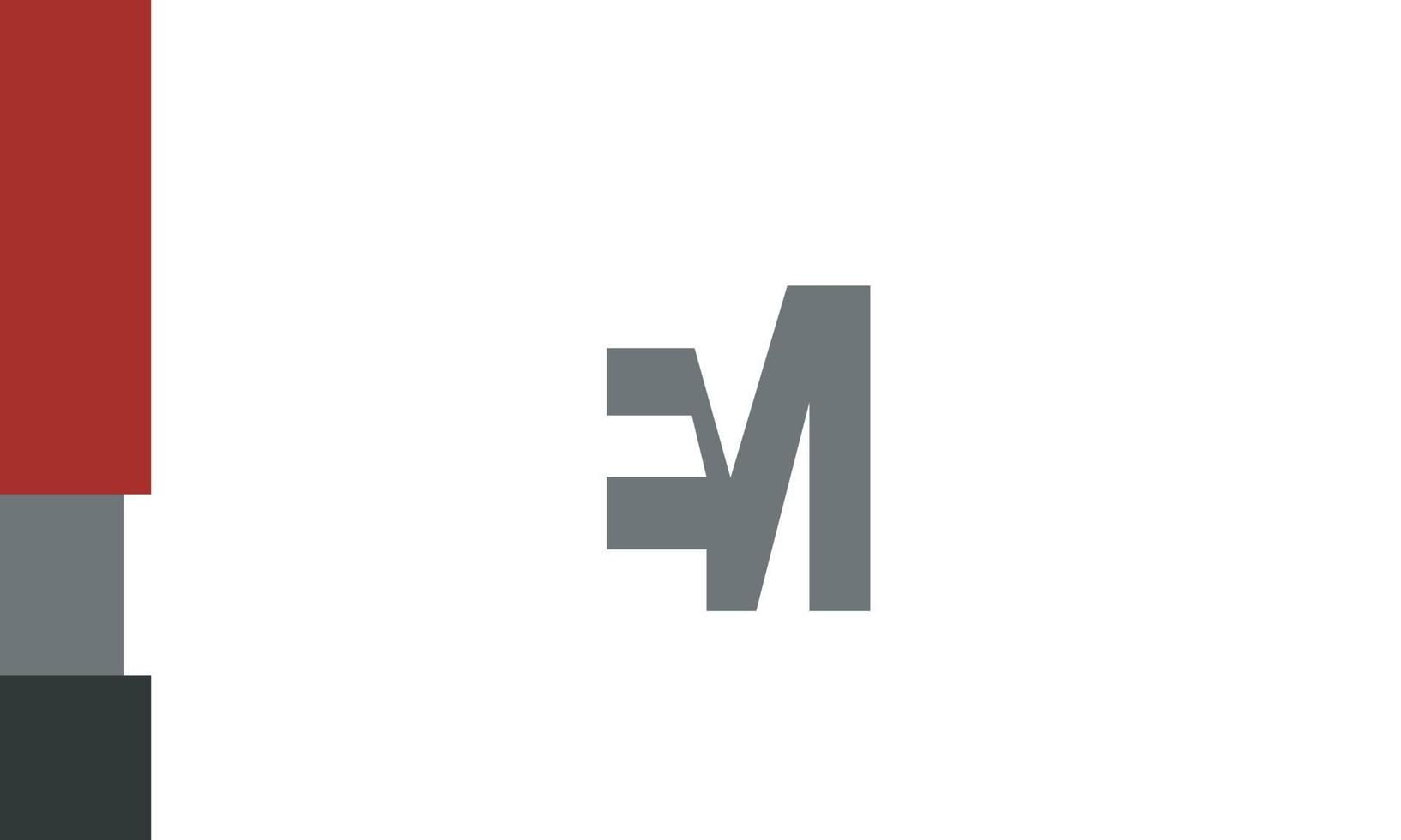 Alphabet letters Initials Monogram logo EM, ME, E and M vector
