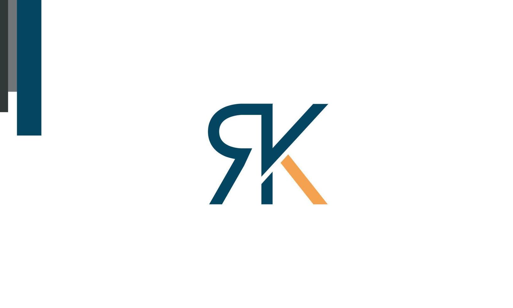 Alphabet letters Initials Monogram logo RK, KR, R and K vector