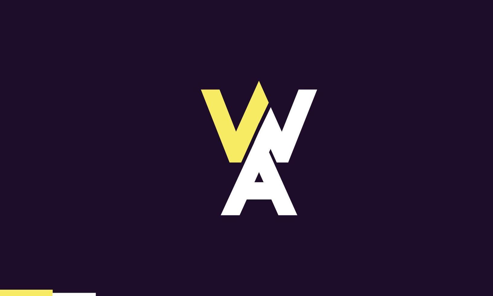letras del alfabeto iniciales monograma logo wa, aw, w y a vector