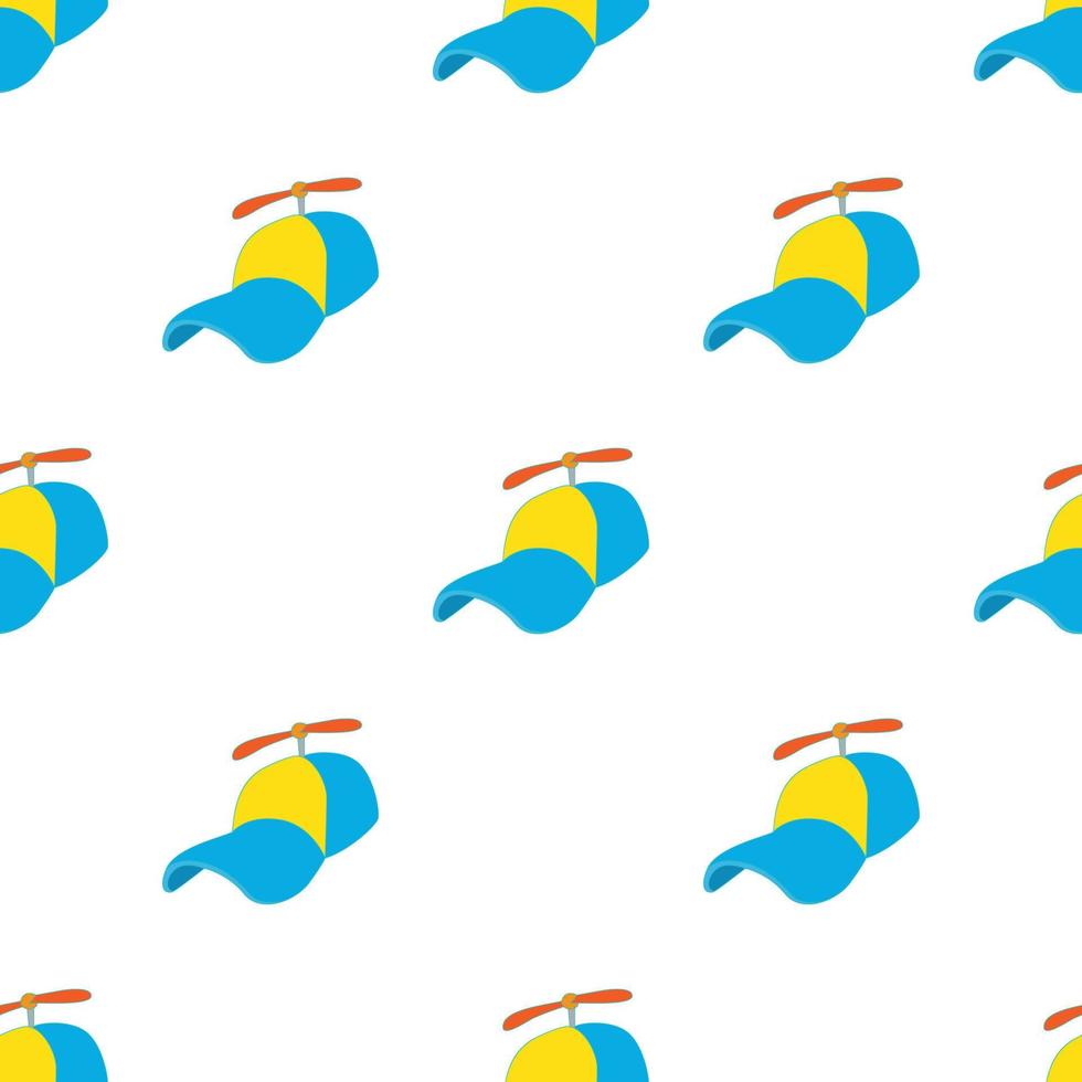 Yellow and blue propeller cap pattern seamless vector