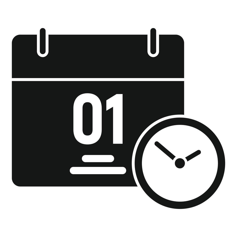 Remote calendar icon simple vector. Work time vector