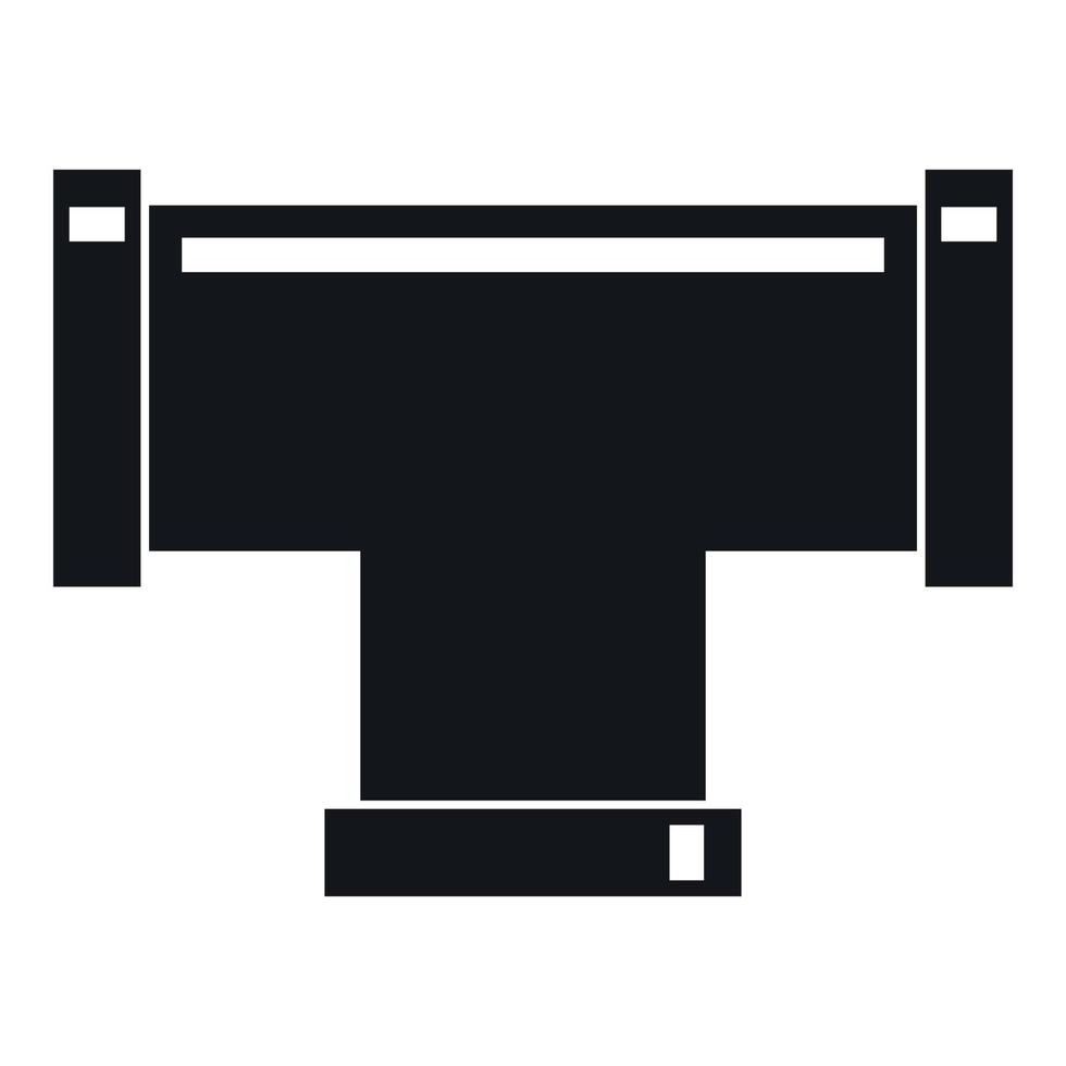 T pipe connection icon, simple style vector