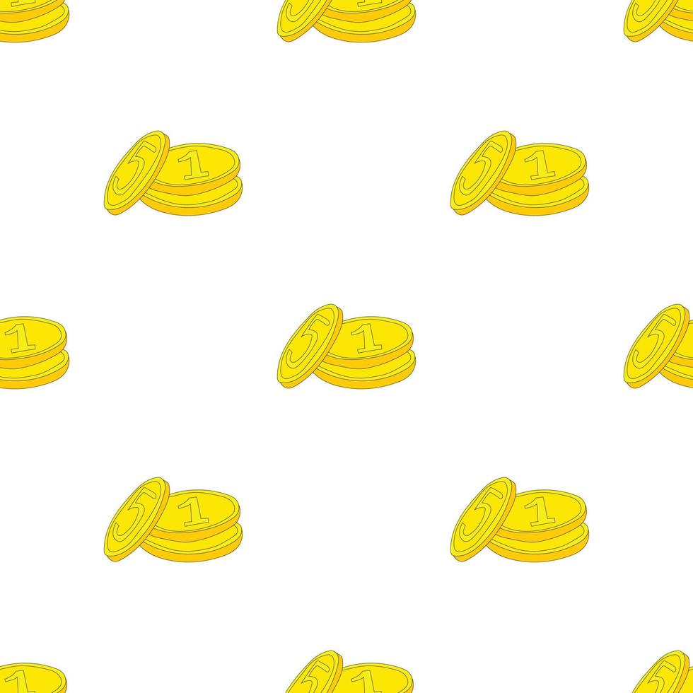 Three gold coins pattern seamless vector