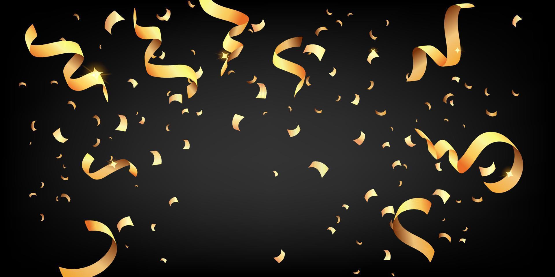 3d vector realista render oro torcido confeti explosión vacaciones, casino, ganador, fiesta, diseño de banner de año nuevo sobre fondo negro