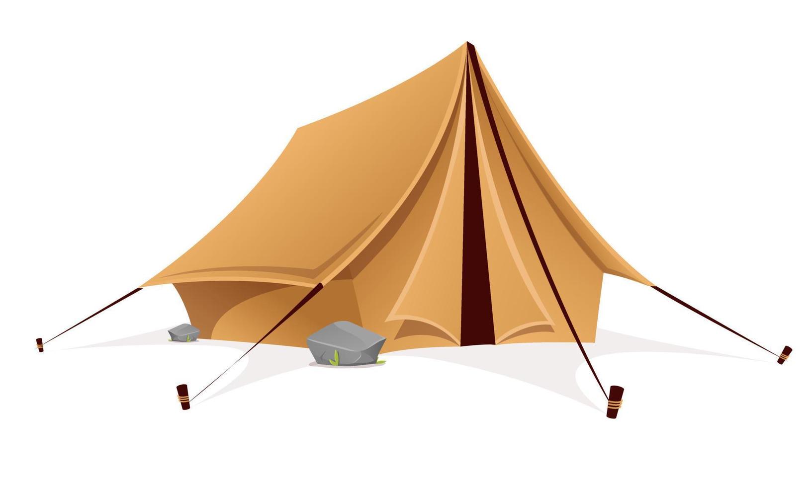 tienda de campaña turística, equipamiento deportivo de camping. Ilustración de vector de estilo 3d de carpa para turismo y actividades de senderismo.