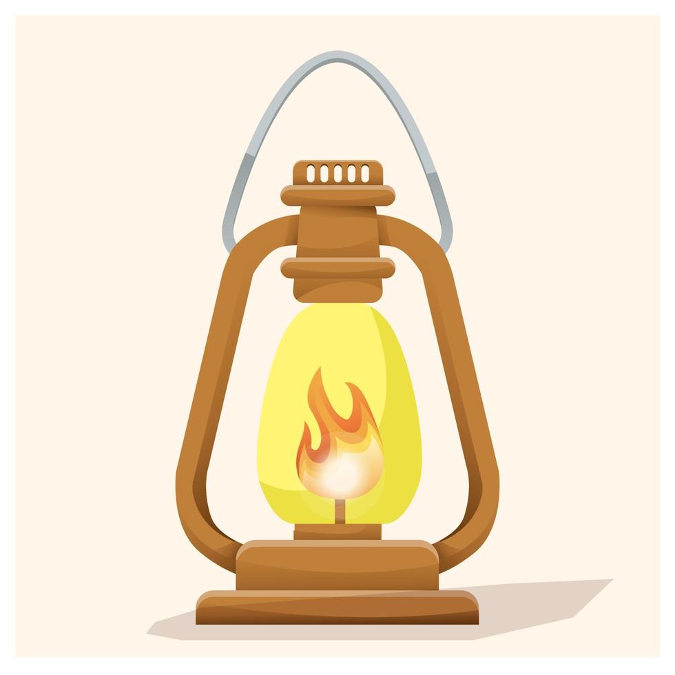 Close up oil lamp in classic design vector