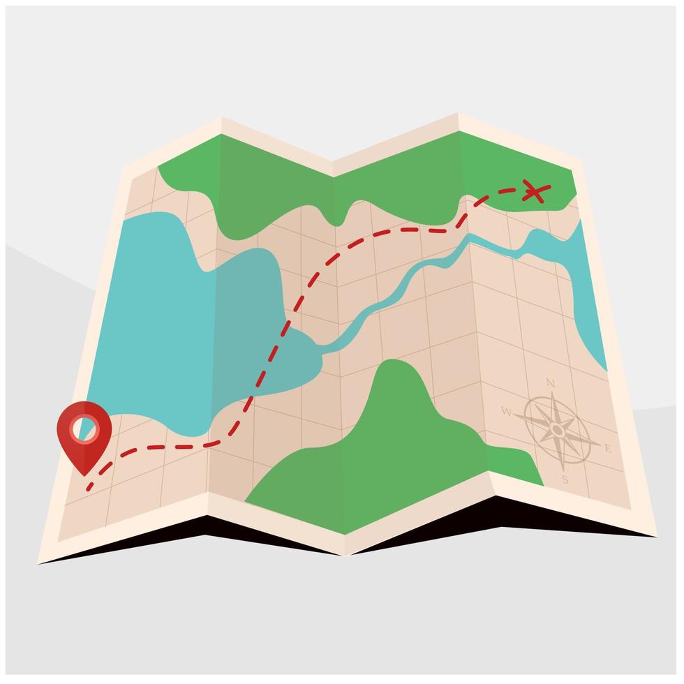 Camping map creator for hiking or campfire plan. vector