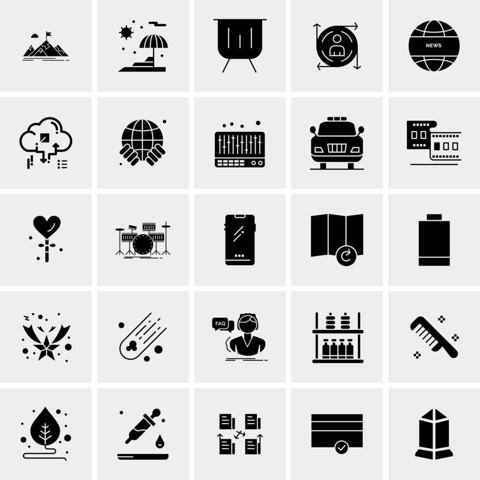 25 iconos de negocios universales vector ilustración de icono creativo para usar en proyectos relacionados con la web y dispositivos móviles