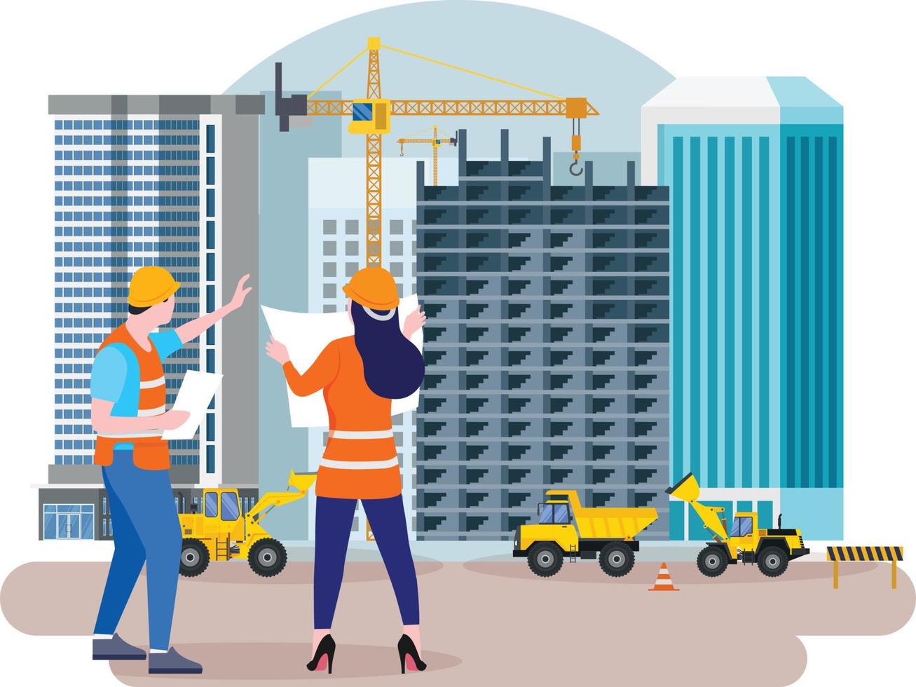 Construction real estate building project vector