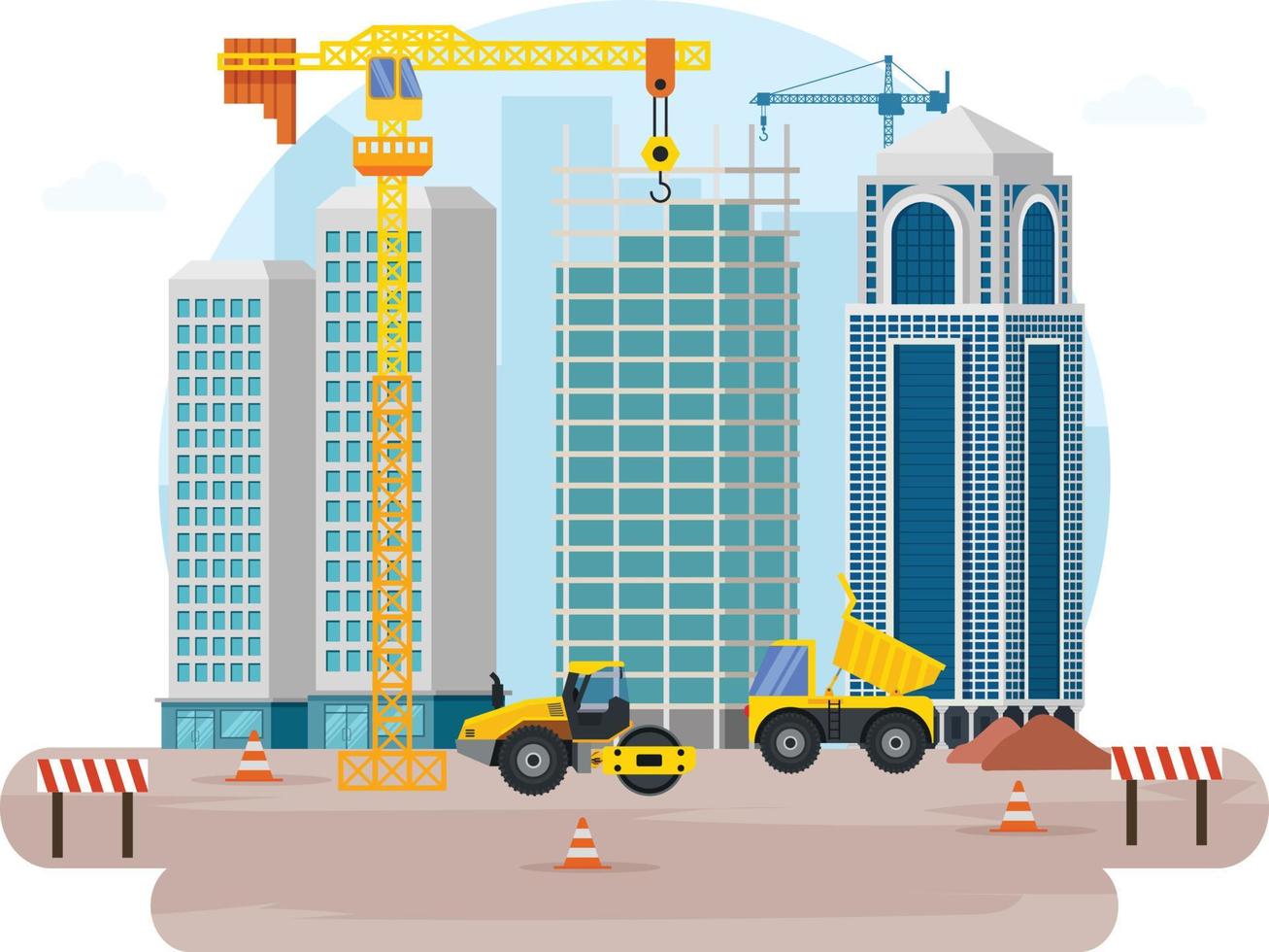 Construction real estate building project vector