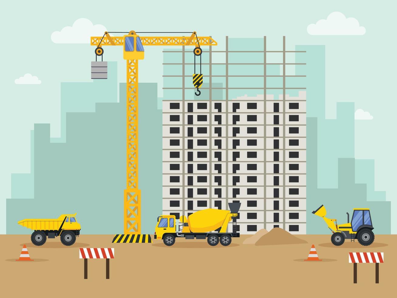 Construction real estate building project vector