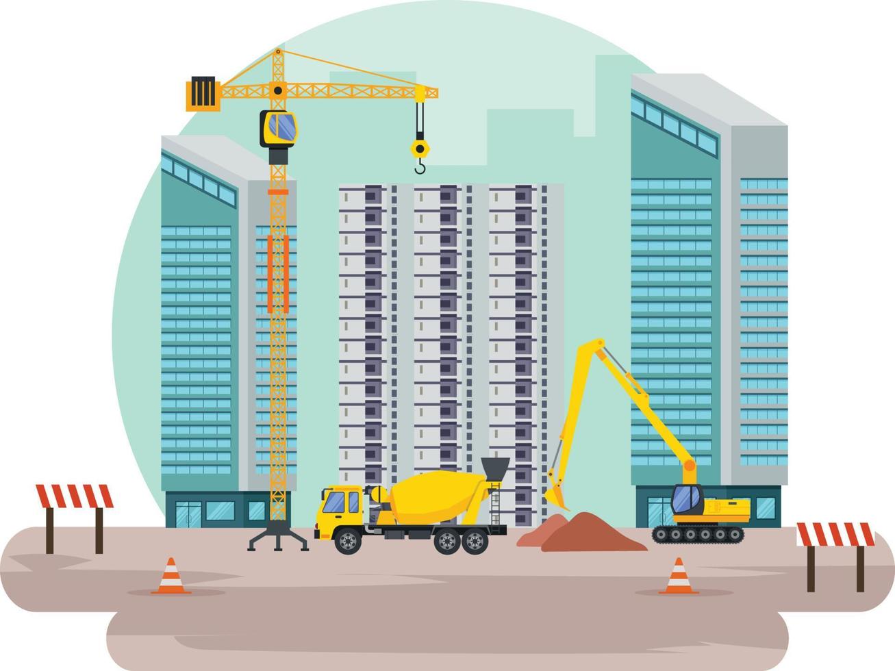 Construction real estate building project vector