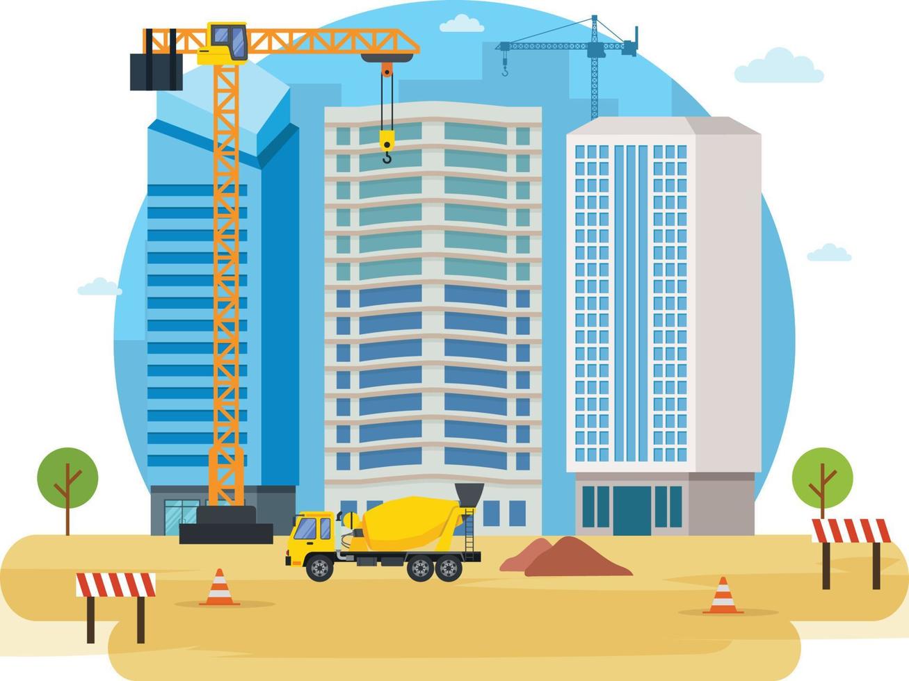 Construction real estate building project vector