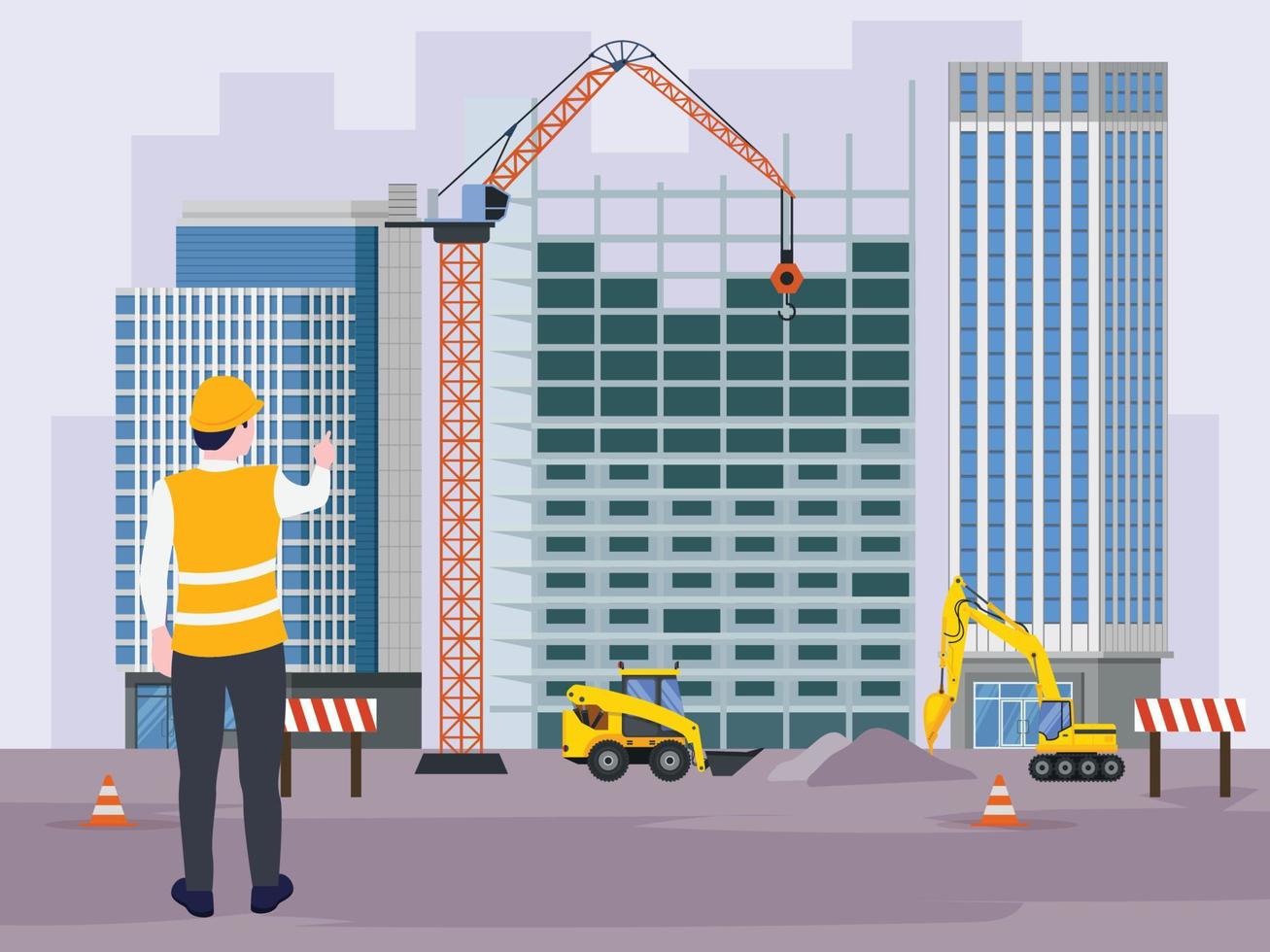 Construction real estate building project vector