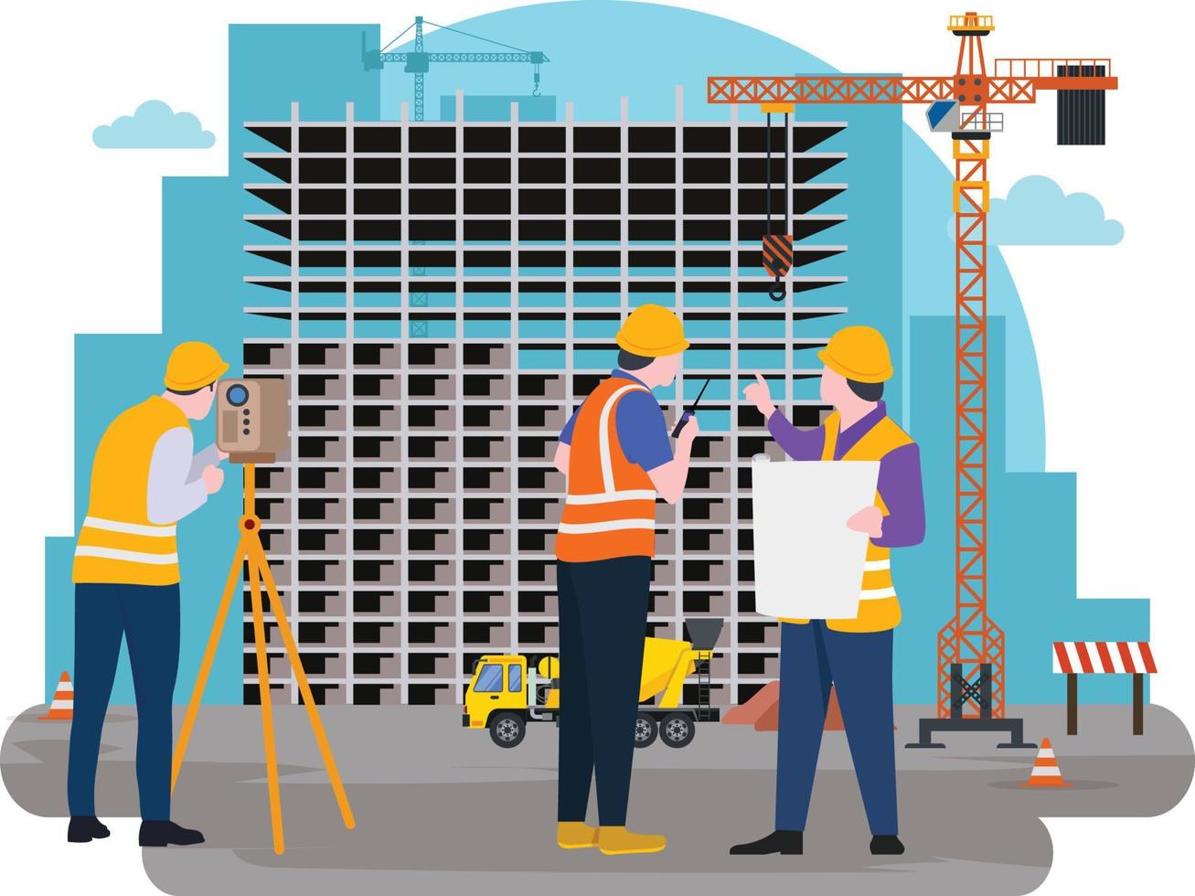 Construction real estate building project vector